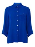 Dorothy Perkins Cobalt Pocket Roll Sleeve Shirt