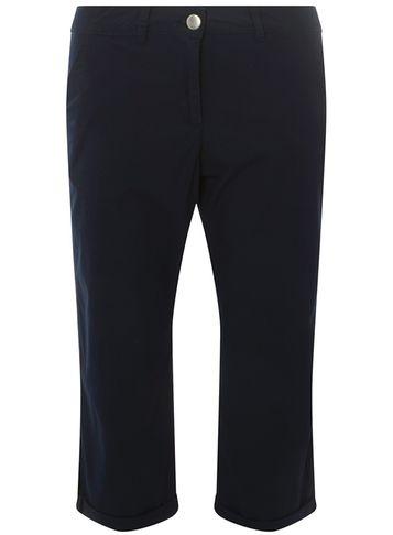 Dorothy Perkins Navy Poplin Cropped Trousers