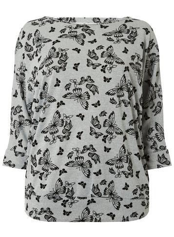 Dorothy Perkins *billie & Blossom Curve Grey Batwing Top