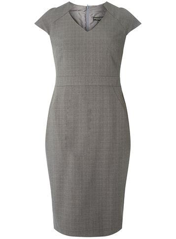 Dorothy Perkins Grey V-neck Pencil Dress