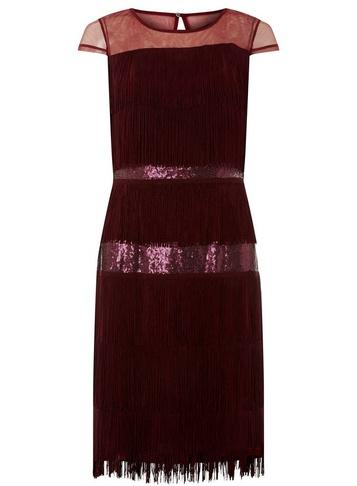 Dorothy Perkins *lily & Franc Mulberry Tassel Shift Dress