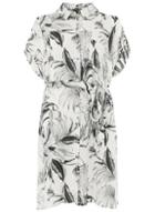 Dorothy Perkins *dp Curve Monochrome Tropical Floral Shirt Dress