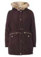 Dorothy Perkins Fig High Shine Trim Parka Coat