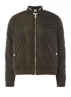 Dorothy Perkins Petite Khaki Quilted Bomber