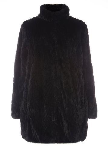 Dorothy Perkins *dp Curve Black Longline Faux Fur Coat