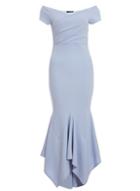 *quiz Light Blue Wrap Bardot Maxi Dress