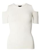 Dorothy Perkins Ivory Cold Shoulder Ribbed T-shirt