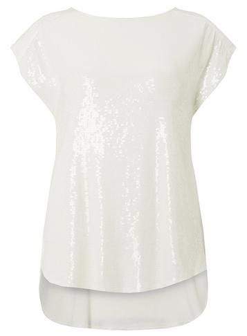 Dorothy Perkins Ivory Sequin T-shirt