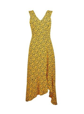 Dorothy Perkins Yellow Animal Print Asymmetric Dress