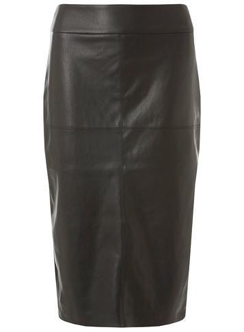 Dorothy Perkins Black Faux-leather Midi Pencil Skirt