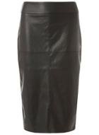 Dorothy Perkins Black Faux-leather Midi Pencil Skirt