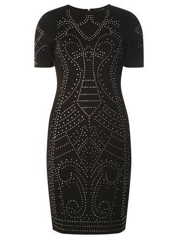 Dorothy Perkins Black Diamante Detail Bodycon Dress