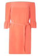 Dorothy Perkins Coral 3/4 Sleeve Bardot Shift Dress