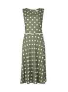 *billie & Blossom Tall Khaki Belted Spot Dress