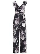 Dorothy Perkins *quiz Black Palazzo Floral Jumpsuit