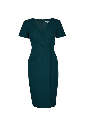 Dorothy Perkins Petite Green V-neck Wrap Dress