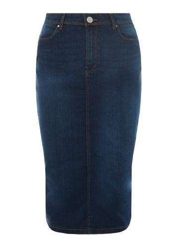 Dorothy Perkins *tall Navy Denim Pencil Skirt
