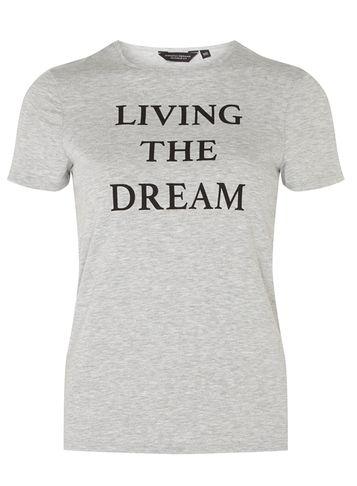 Dorothy Perkins Grey Living The Dream Slogan T-shirt