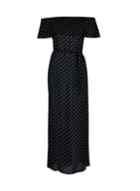 Dorothy Perkins *dp Beach Black Polka Dot Bardot Maxi Dress