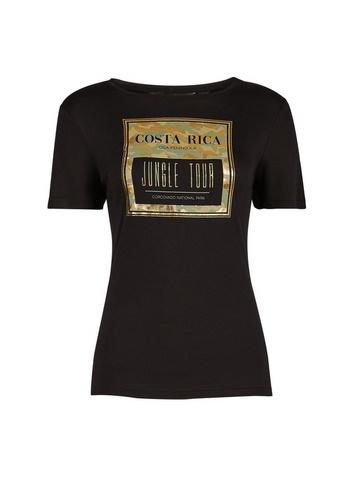 Dorothy Perkins Black Costa Rica Camouflage Print Motif T-shirt
