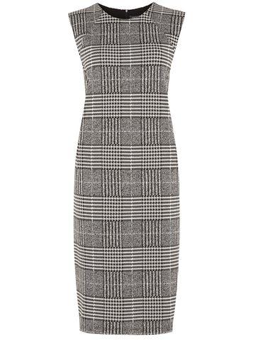Dorothy Perkins *tall Grey Checked Sleeveless Pencil Dress