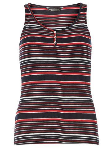 Dorothy Perkins Navy And Red Grandad Vest