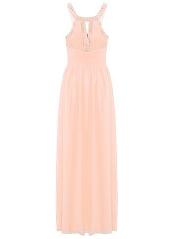 Dorothy Perkins *quiz Peach Cut Out Maxi Dress