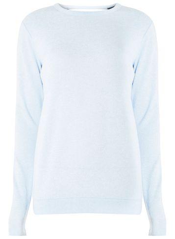 Dorothy Perkins *tall Blue Brushed Wrap Back Top