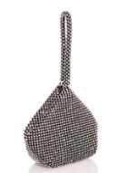 *quiz Black Diamante Pouch Bag