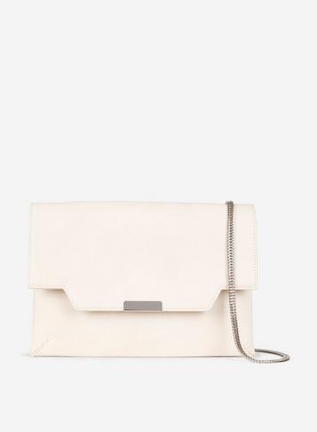 Dorothy Perkins White Double Compartment Clutch Bag
