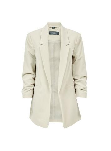 Dorothy Perkins *tall Stone Ruched Sleeve Jacket