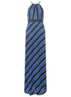 Dorothy Perkins Blue Striped Halter Neck Maxi Dress