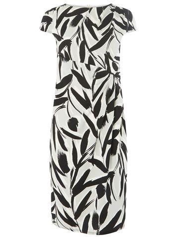 Dorothy Perkins *lily & Franc Monotone Floral Print Manipulated Shift Dress