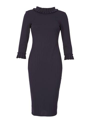 Dorothy Perkins *blue Vanilla Navy Fitted Midi Bodycon Dress