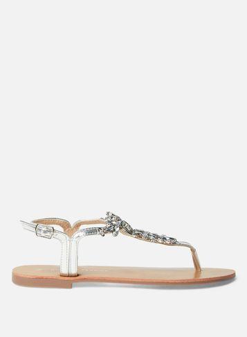 Dorothy Perkins Silver Fabrice Diamante Sandals