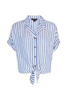 Dorothy Perkins Blue Striped Linen Blend Shirt