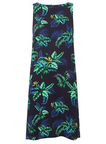 Dorothy Perkins Navy Floral And Stripe Print Shift Dress