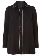 Dorothy Perkins *dp Curve Black Piped Collared Shirt