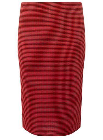 Dorothy Perkins Red Grid Pencil Skirt