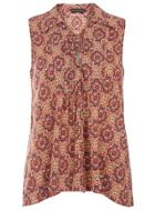 Dorothy Perkins Red Tile Print Tie Print Top