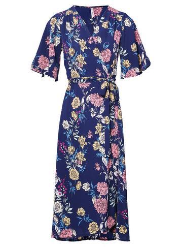 Dorothy Perkins *izabel London Navy Tie Side Wrap Dress