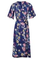 Dorothy Perkins *izabel London Navy Tie Side Wrap Dress