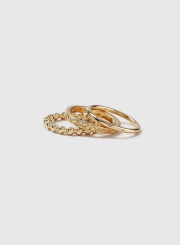 Dorothy Perkins 3 Pack Gold Look Detailed Rings