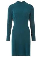 Dorothy Perkins Green High Neck Fit And Flare Dress