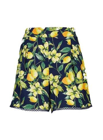 Dorothy Perkins Lemon Print Pom Pom Hem Shorts
