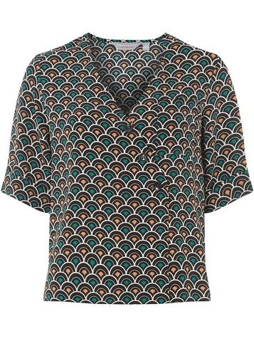 Dorothy Perkins Petite Multi Colour Geometric Print Wrap Top