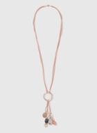 Dorothy Perkins Pink Mixed Bead Tassel Necklace