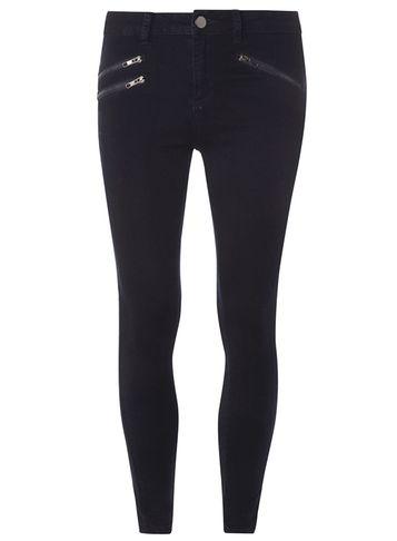 Dorothy Perkins Petite Indigo Zip Bailey Jeans