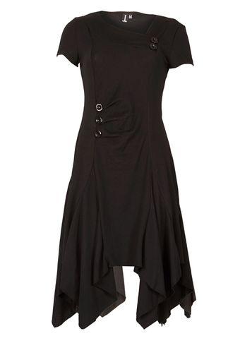 Dorothy Perkins *izabel London Black Asymmetric Hem Skater Dress