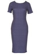 Dorothy Perkins *feverfish Navy Polka Dot Bodycon Dress